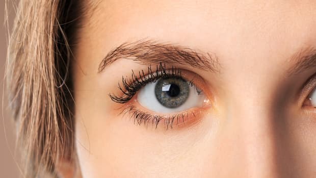 close up of a woman's eyes and eyelashes