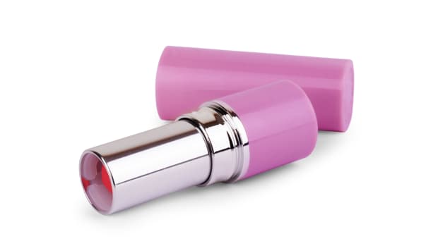 a pink lipstick tube