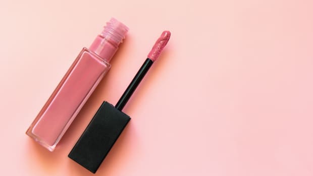 a tube of pink lip gloss