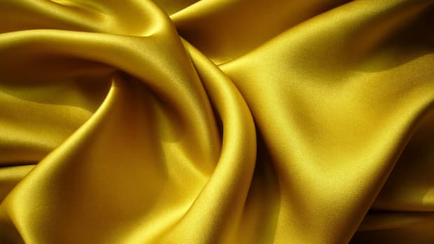 a golden satin scarf