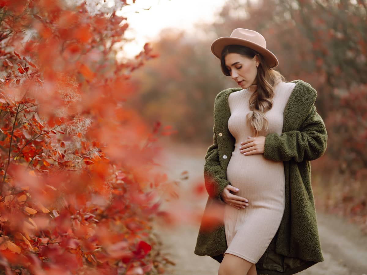 How to wear a sweater dress for fall maternity style, Topshop sweater dress  with Louis Vuitton scarf fall maternity outfit 36 weeks pregnant - Meagan's  Moda
