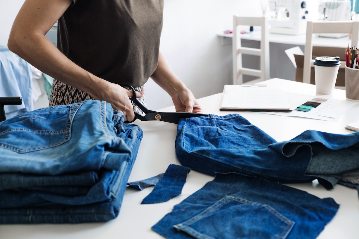 Seamstress Does Unique Woven Upcycle on Old Jean Shorts - Bellatory News